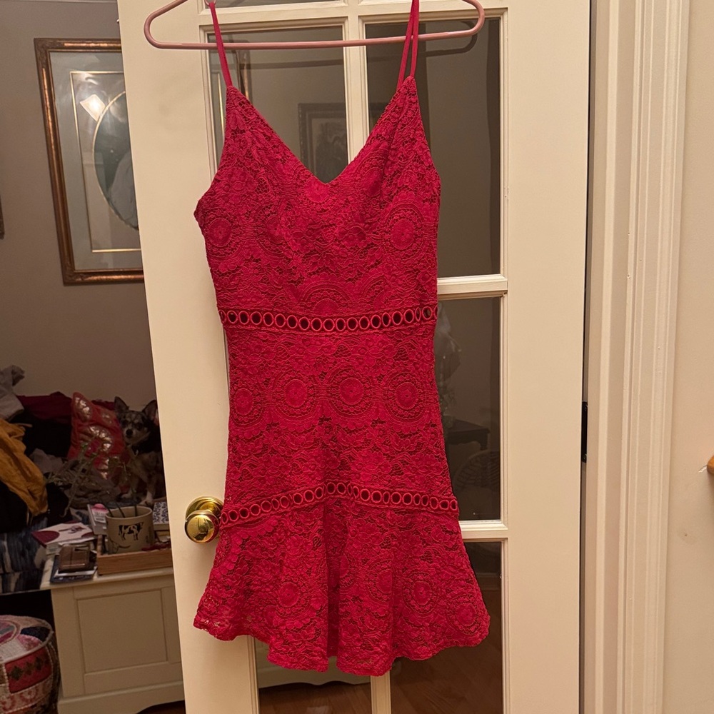 Elegant Red Lace Dress